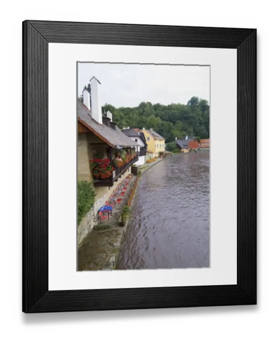 Framed Print : Cottages on Vitava River in Cesky Krumlov Czech Republic Framed Print : Cottages on Vitava River in Cesky Krumlov Czech Republic