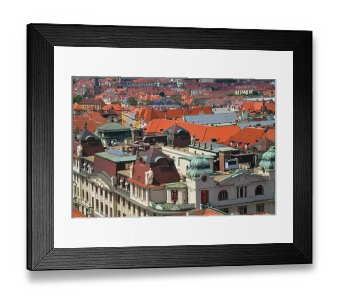 Framed Print : Cityscape of Prague from the Astronomical clock tower, Prague, Czech Republic