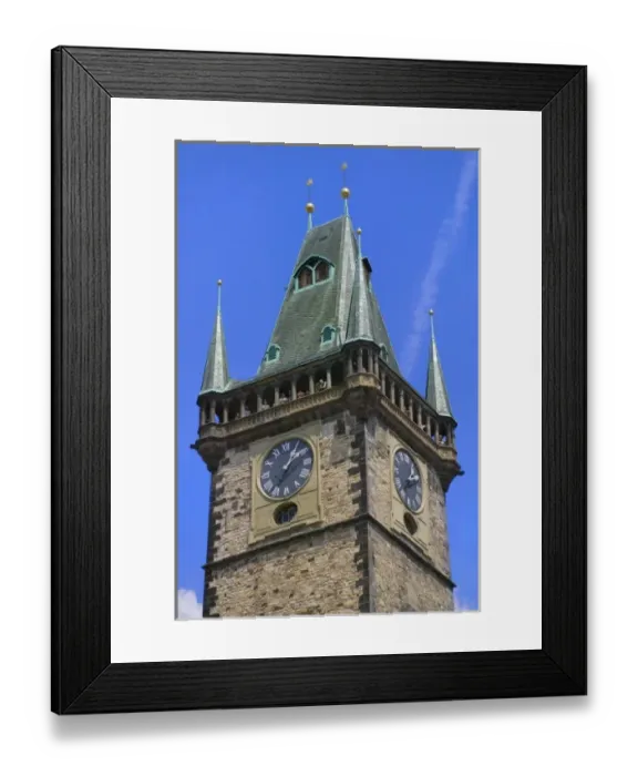 Framed Print : Astronomical clock tower and historical buildings in Old Town Square, Prague, Czech