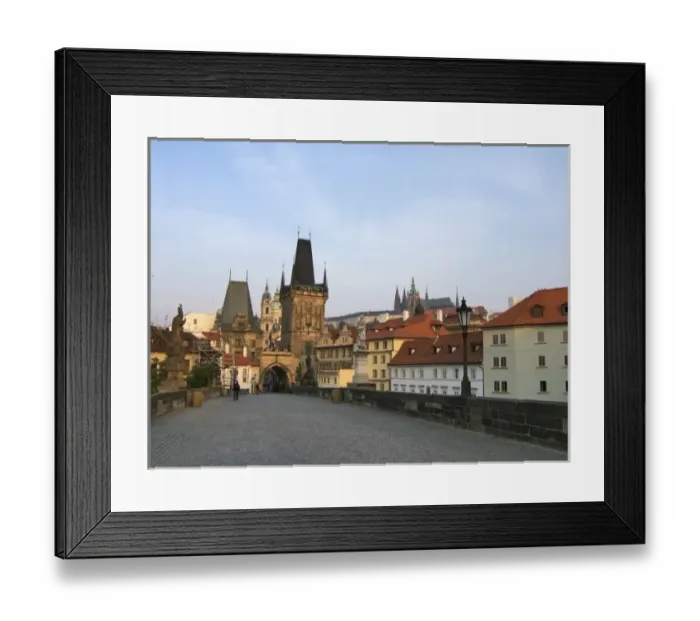 Framed Print : Europe, Czech Republic, Prague. The Little Town Bridge Tower is one of the many interesting