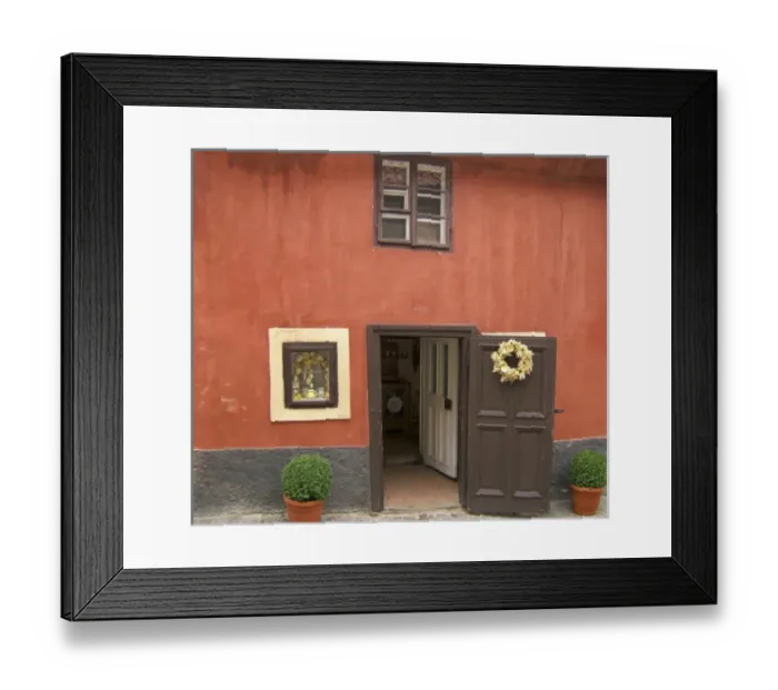 Framed Print : Europe, Czech Republic, Prague. Cisla #21 is one of the many cottages along Golden