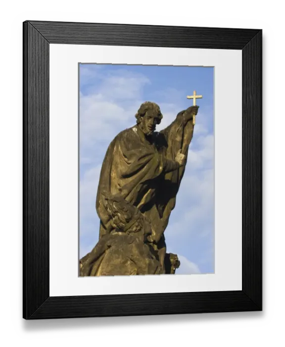 Framed Print : One of 30 Charles Bridge statues, Prague, Capital city of Czech, UNESCO World Heritage Site Framed Print : One of 30 Charles Bridge statues, Prague, Capital city of Czech, UNESCO World Heritage Site