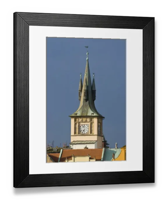Framed Print : Architectural detail on building right next to the Old Town Tower, Charles Bridge