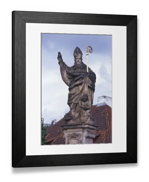 Framed Print : Czech Republic, Prague, Lesser Town (Mala Strana), statue Framed Print : Czech Republic, Prague, Lesser Town (Mala Strana), statue