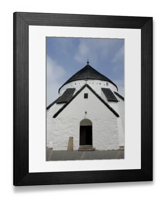 Framed Print : Denmark, Island of Bornholm, Gudhjem. Historic Romanesque Osterlars Church, largest Framed Print : Denmark, Island of Bornholm, Gudhjem. Historic Romanesque Osterlars Church, largest