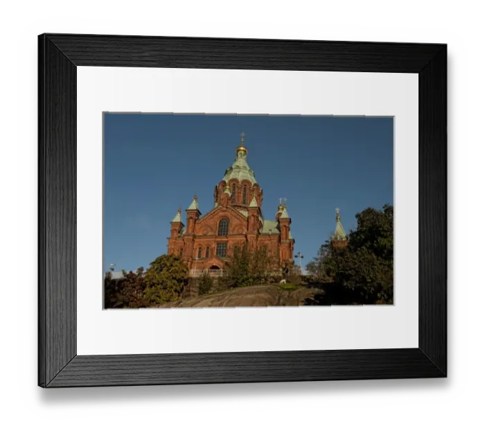 Framed Print : Helsinki, Finland. Red brick and stone of Uspensk Russian Orthodox Cathedral Framed Print : Helsinki, Finland. Red brick and stone of Uspensk Russian Orthodox Cathedral