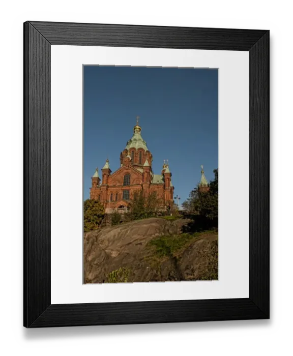 Framed Print : Helsinki, Finland. Red brick and stone of Uspensk Russian Orthodox Cathedral Framed Print : Helsinki, Finland. Red brick and stone of Uspensk Russian Orthodox Cathedral