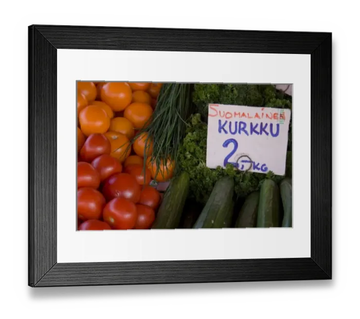 Framed Print : Finland, Helsinki. Produce at an outdoor market Framed Print : Finland, Helsinki. Produce at an outdoor market