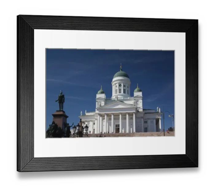 Framed Print : Europe, Finland, Helsinki. View of the Lutheran Cathedral (Tuomiokirkko ). Credit as