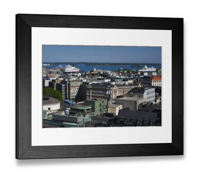 Framed Print : Finland, Helsinki, elevated city view to Helsinki Harbor from the Hotel Torni Framed Print : Finland, Helsinki, elevated city view to Helsinki Harbor from the Hotel Torni