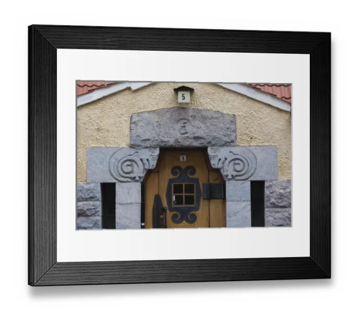 Framed Print : Finland, Helsinki, Katajanokka Island, Art Nouveau building detail