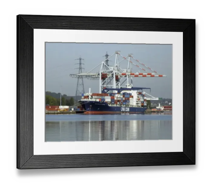 Framed Print : Container Ship, Port, Le Havre, Normandy, France Framed Print : Container Ship, Port, Le Havre, Normandy, France