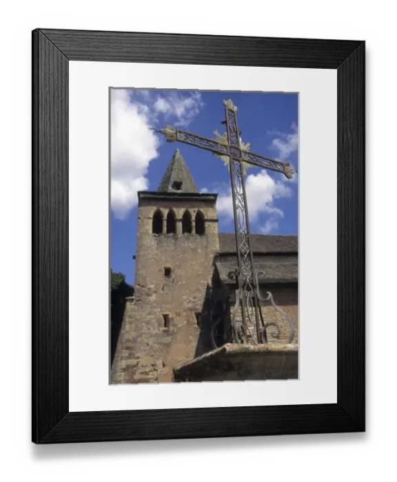 Framed Print : France: Averyon, Bozouls, Eglise Ste Fauste, Romanesque 12th century, steeple Framed Print : France: Averyon, Bozouls, Eglise Ste Fauste, Romanesque 12th century, steeple