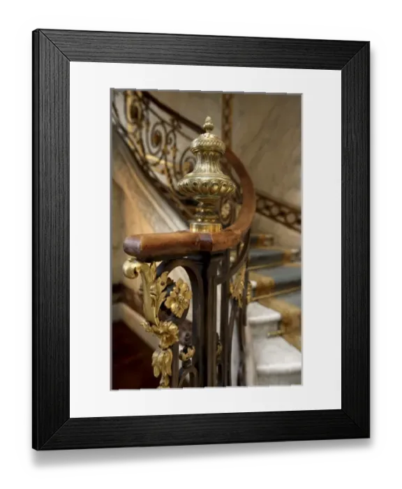 Framed Print : The decoration of the railing of the main staircase in Musee Jacquemart Andre. Paris Framed Print : The decoration of the railing of the main staircase in Musee Jacquemart Andre. Paris