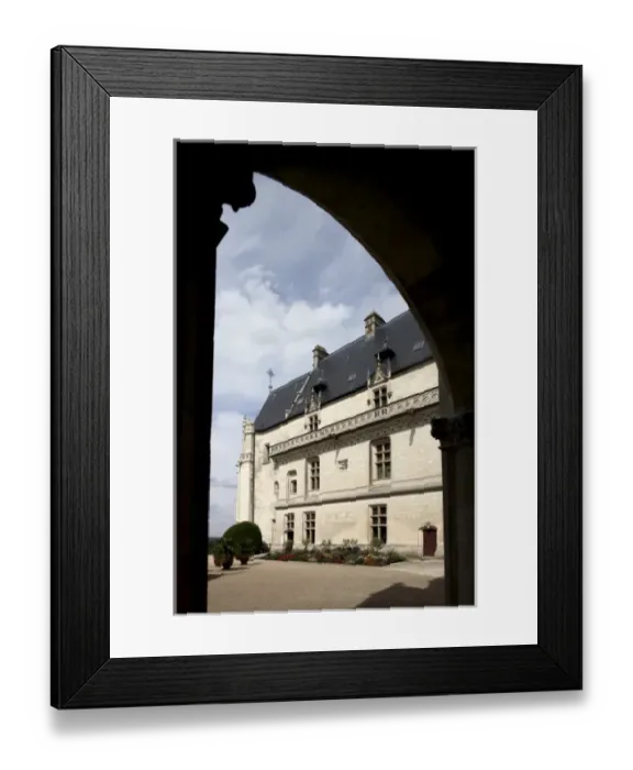 Framed Print : The courtyard of Chateau de Chaumont-Sur-Loire. Chaumont-Sur-Loire. Loire Valley. France Framed Print : The courtyard of Chateau de Chaumont-Sur-Loire. Chaumont-Sur-Loire. Loire Valley. France