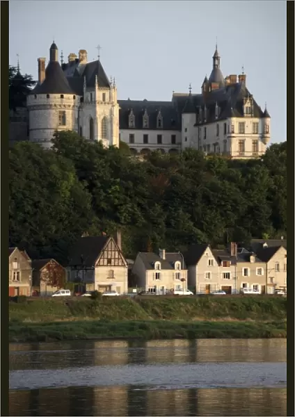 Chateau de Chaumont-Sur-Loire with River Loire in foreground. Chaumont-Sur-Loire