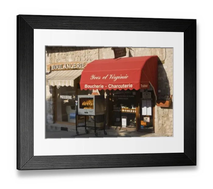 Framed Print : France, Sault. Storefronts