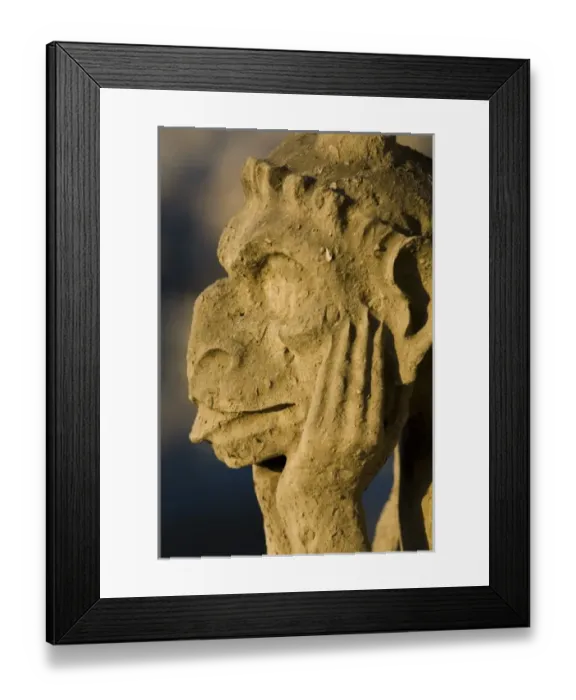 Framed Print : Unknown. Chimera on facade of Notre Dame Cathedral, Paris, France Framed Print : Unknown. Chimera on facade of Notre Dame Cathedral, Paris, France
