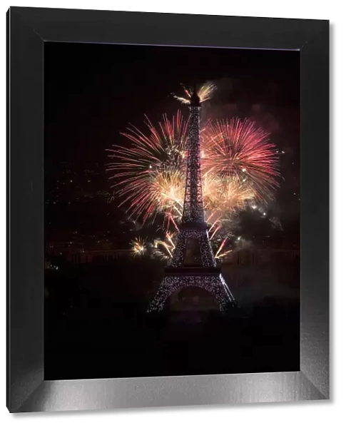14th July (Batille Day) fireworks at the Eiffel Tower, Paris, France