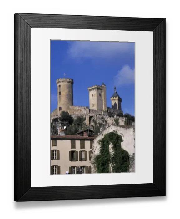 Framed Print : France, Pyrenees, Ariege, Foix. Chateau Comtal