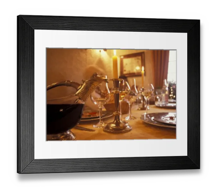 Framed Print : France, Montenach. Wine decanter
