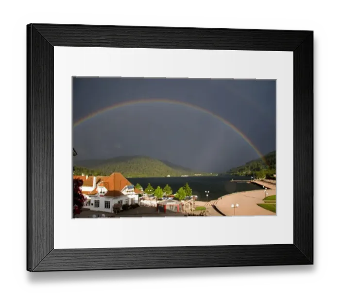 Framed Print : Rainbows at Lake Gerardmer, France Framed Print : Rainbows at Lake Gerardmer, France