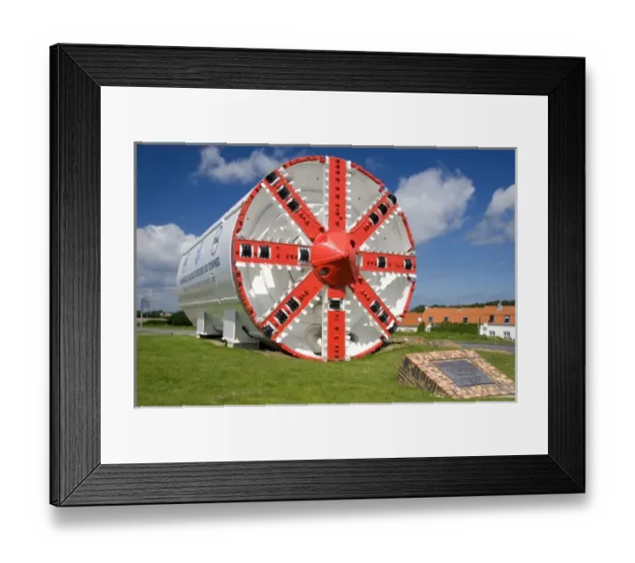 Framed Print : A large boring machine used to cut the tunnel for the Chunnel is now a monument to Framed Print : A large boring machine used to cut the tunnel for the Chunnel is now a monument to
