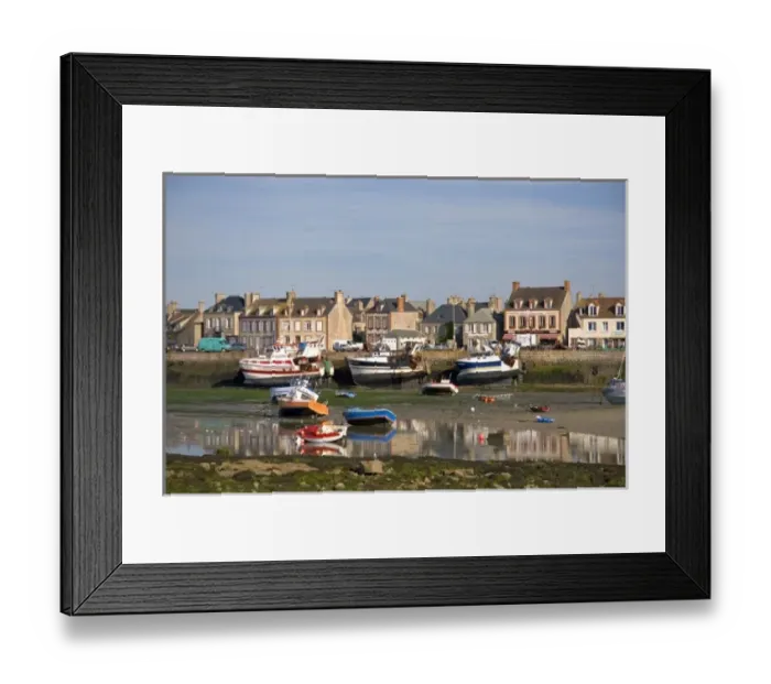 Framed Print : Low tide in the harbor at the village of Barfleur in the region of Basse-Normandie, France Framed Print : Low tide in the harbor at the village of Barfleur in the region of Basse-Normandie, France