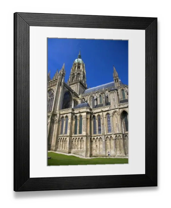 Framed Print : The Bayeux Cathedral in the commune of Bayeux in the region of Basse-Normandie, Normandy, France