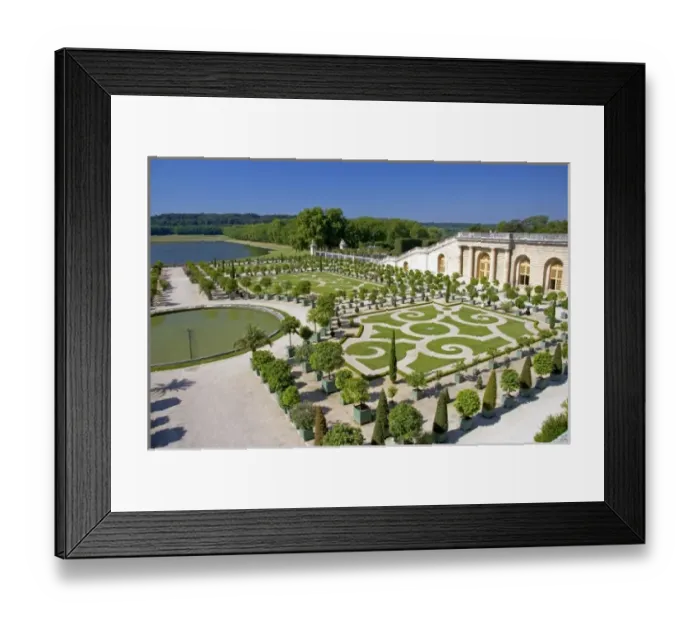 Framed Print : Formal gardens of The Palace of Versailles at Versailles in the department of Yvelines, France