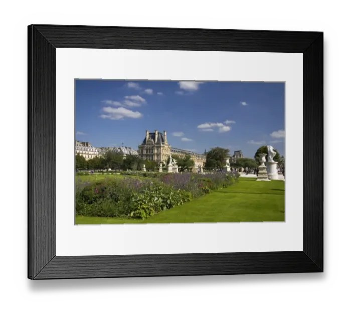 Framed Print : Visitors at the Tuileries Garden near the Lourve in Paris, France