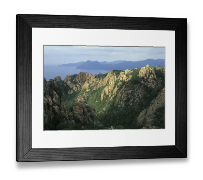 Framed Print : France, Corsica, Piana  /  Porto, Le Calanche Natural Area