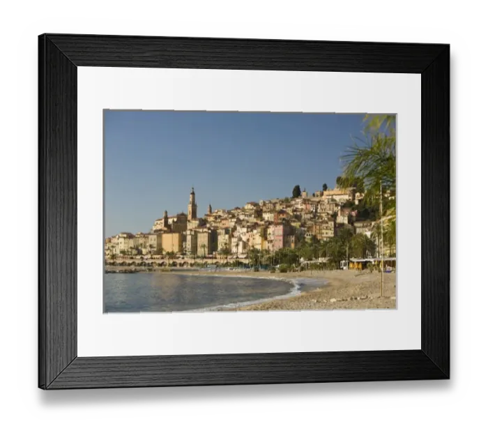 Framed Print : Beausoleil Village on the coastline of Southern France. Near the Italian border Framed Print : Beausoleil Village on the coastline of Southern France. Near the Italian border