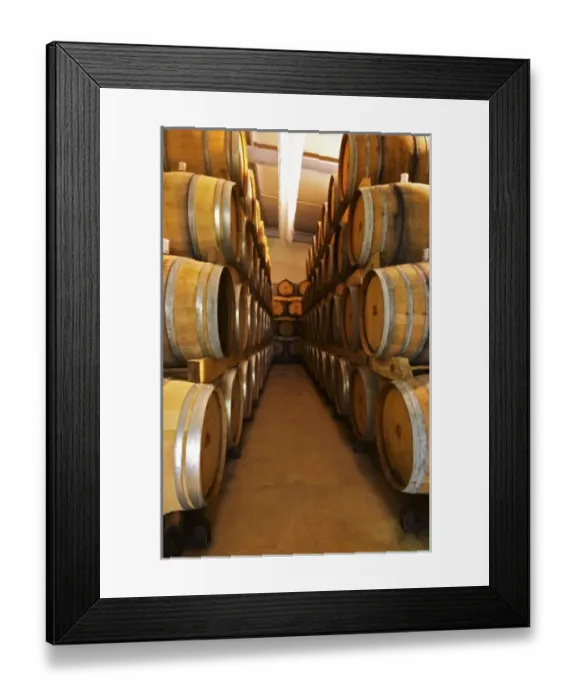 Framed Print : Oak barrels with fermenting wine. Champagne house Maison Giraud-Hemart, also called Framed Print : Oak barrels with fermenting wine. Champagne house Maison Giraud-Hemart, also called