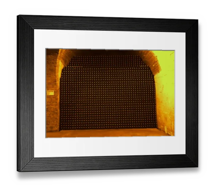 Framed Print : In the underground winecellar that is an old chalk quarry: thousands and millions of bottles aging Framed Print : In the underground winecellar that is an old chalk quarry: thousands and millions of bottles aging