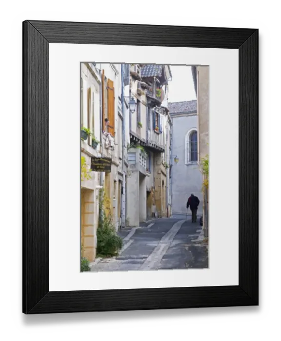 Framed Print : A cobble stone street and old cross beam half timber and stone houses in the Old Town Framed Print : A cobble stone street and old cross beam half timber and stone houses in the Old Town