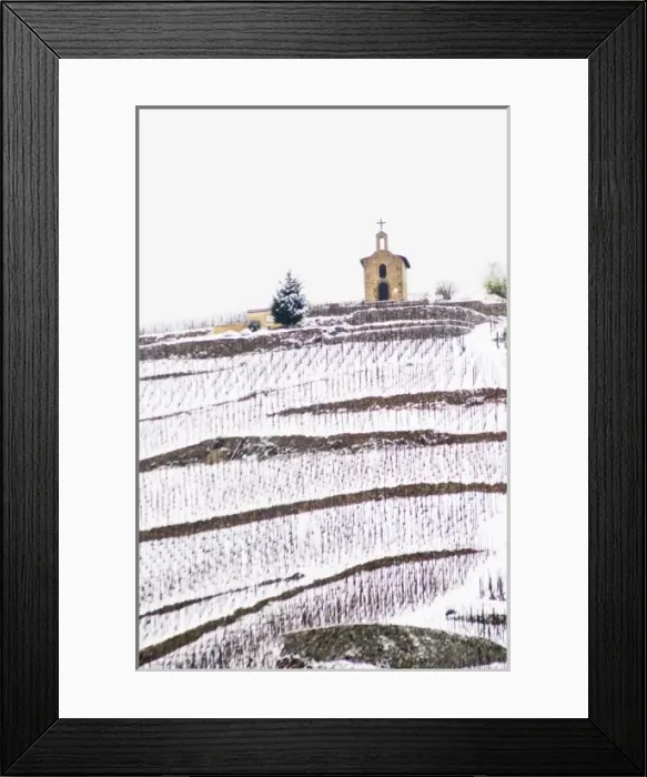 Framed Print : The La Chapelle chapel on top of the hill and hermitage vineyard. The Hermitage vineyards Framed Print : The La Chapelle chapel on top of the hill and hermitage vineyard. The Hermitage vineyards