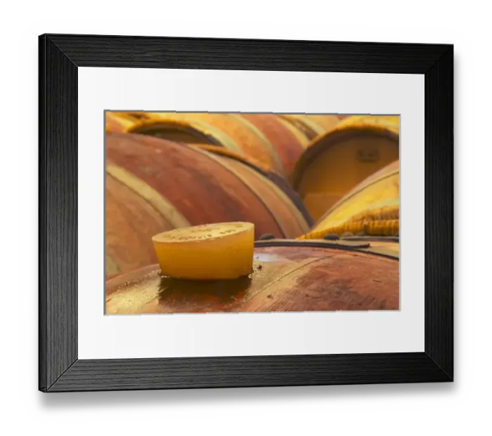 Framed Print : A detail of a barrel with the silicone bung hole stopper with some wine seeping out Framed Print : A detail of a barrel with the silicone bung hole stopper with some wine seeping out