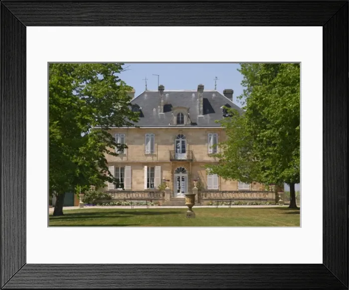 Framed Print : A view of the chateau building across the grass lawn in the garden Chateau Kirwan Framed Print : A view of the chateau building across the grass lawn in the garden Chateau Kirwan