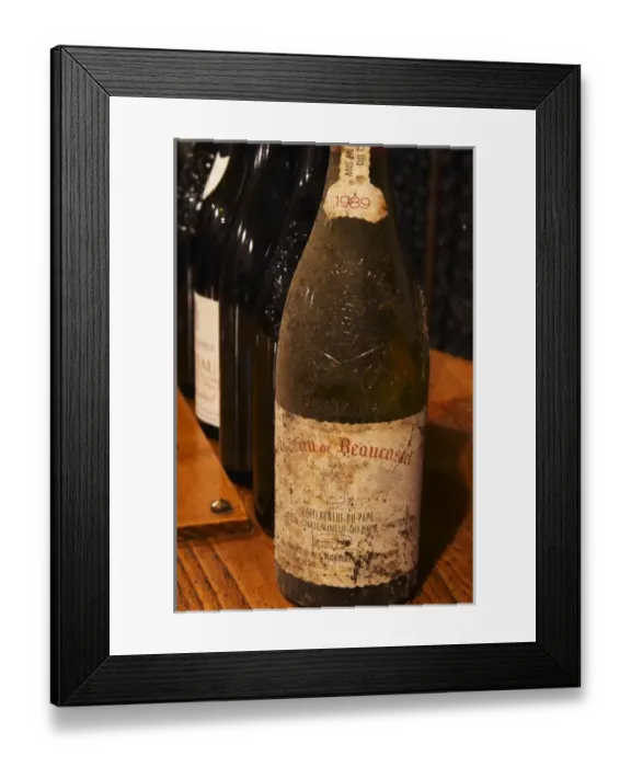 Framed Print : Bottle of Chateau de Beaucastel Chateauneuf-du-Pape 1989 of Domaine de Beaucastel