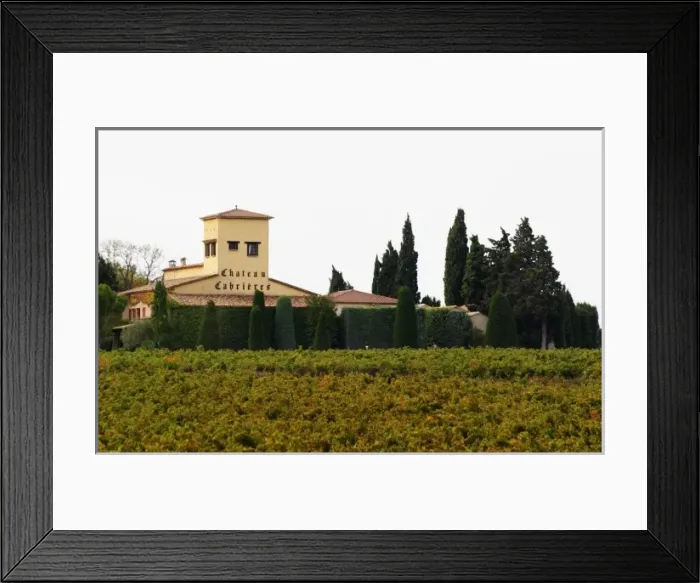 Framed Print : Chateau Cabrieres and vineyards. Chateauneuf-du-Pape Chateauneuf, Vaucluse, Provence