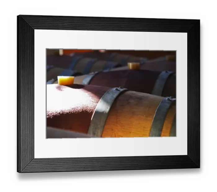 Framed Print : Chateau St Jean d Aumieres, Gignac village. Terrasses de Larzac. Languedoc. Barrel cellar