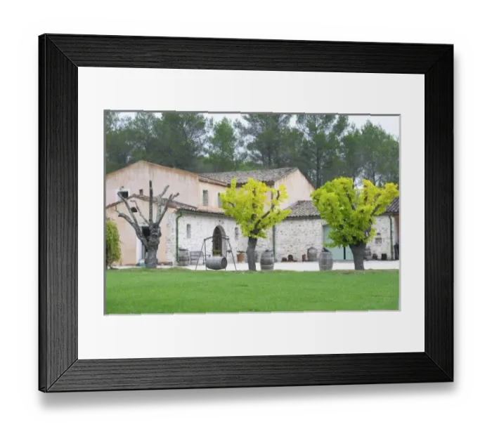 Framed Print : Domaine Haut-Lirou in St Jean de Cuculles. Pic St Loup. Languedoc. The winery building Framed Print : Domaine Haut-Lirou in St Jean de Cuculles. Pic St Loup. Languedoc. The winery building