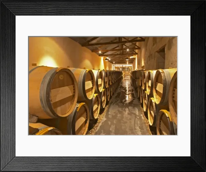 Framed Print : The winery with stainless steel fermentation tanks and old wooden barrels barriques Chateau Kirwan Framed Print : The winery with stainless steel fermentation tanks and old wooden barrels barriques Chateau Kirwan