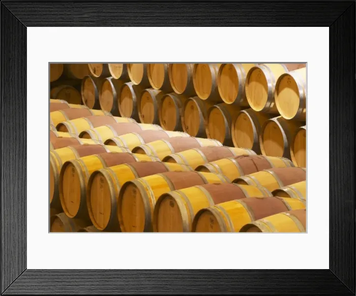 Framed Print : The barrel aging cellar with rows of barriques Chateau Paloumey Haut-Medoc Ludon Framed Print : The barrel aging cellar with rows of barriques Chateau Paloumey Haut-Medoc Ludon