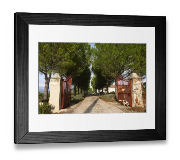 Framed Print : Chateau St Jean d Aumieres, Gignac village. Terrasses de Larzac. Languedoc. The gate Framed Print : Chateau St Jean d Aumieres, Gignac village. Terrasses de Larzac. Languedoc. The gate