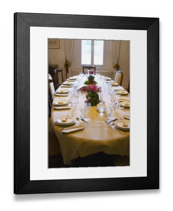 Framed Print : Mas de Perry, Mas Nicot. Terrasses de Larzac. Languedoc. Lunch table set for an opulent meal Framed Print : Mas de Perry, Mas Nicot. Terrasses de Larzac. Languedoc. Lunch table set for an opulent meal