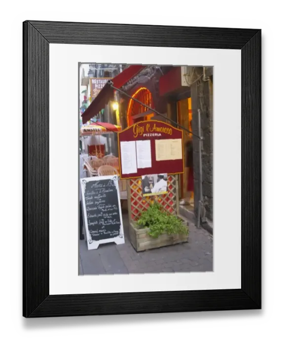 Framed Print : Pizzeria Gigi l Amoroso. Agde town. Languedoc. France. Europe Framed Print : Pizzeria Gigi l Amoroso. Agde town. Languedoc. France. Europe