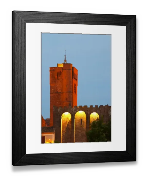 Framed Print : The black basalt lava stone cathedral. Agde town. Languedoc. France. Europe. St Etienne Framed Print : The black basalt lava stone cathedral. Agde town. Languedoc. France. Europe. St Etienne