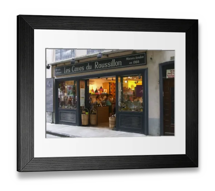 Framed Print : Wine shop Les Caves du Roussillon. Collioure. Roussillon. France. Europe Framed Print : Wine shop Les Caves du Roussillon. Collioure. Roussillon. France. Europe